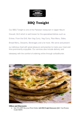5% off - BBQ Tonight Restaurants delivery Upper Mount Gravatt, QLD