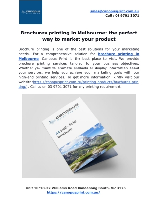 Brochures printing in Melbourne_ the perfect way to market your product
