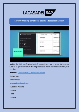 SAP PDF training handbooks ebooks | Lacasadelsap.com