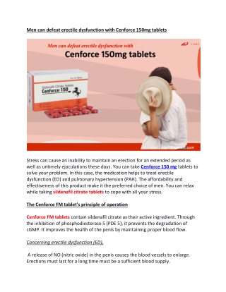 Men can defeat erectile dysfunction with Cenforce 150mg tablets (1)