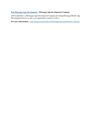 Phonegap App Development Company - Phonegap App Development Services