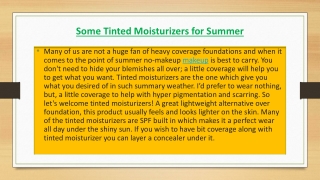 Some Tinted Moisturizers for Summer