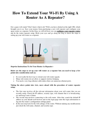 How To Extend Your Wi-Fi By Using A Router As A Repeater