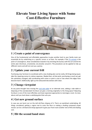ELEVATE YOUR LIVING SPACE WITH SOME COST-EFFECTIVE FURNITURE.docx