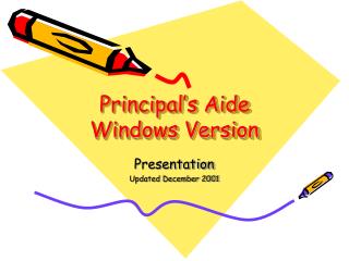 Principal’s Aide Windows Version