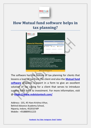 How Mutual fund software helps in tax planning