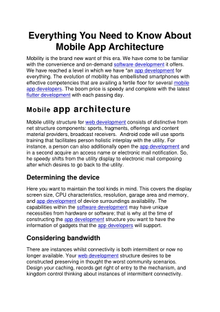 Everything You Need to Know About Mobile App Architecture