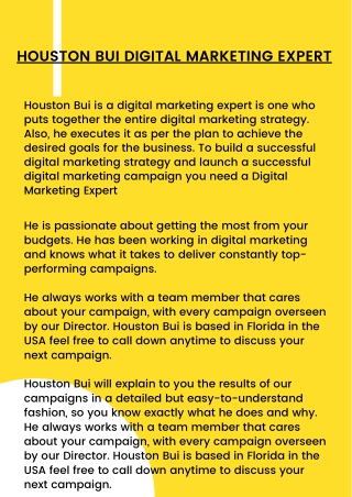 Houston Bui Digital Marketing Professional in the USA