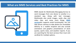 What are MMS Services and Best Practices for MMS