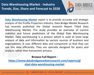 Data Warehousing Market  Features, Opportunities and Challenges