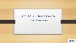 OSHA 30 Hours Construction Training Course