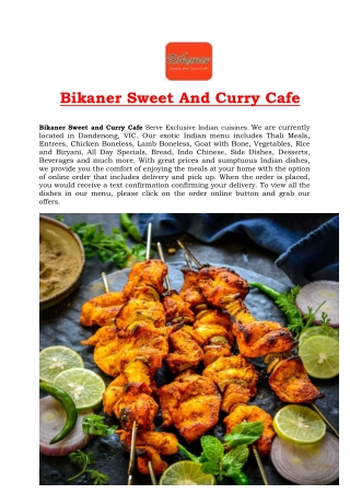Bikaner Sweet & Curry Cafe Dandenong | 5% off Delivery & Takeout