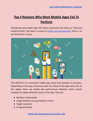 Top 4 Reasons Why Most Mobile Apps Fail To Perform