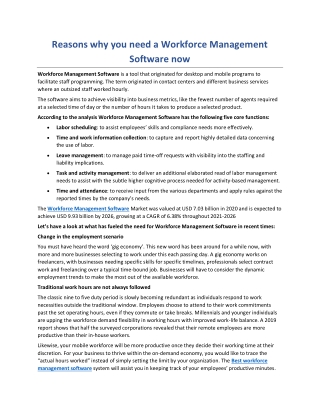 Reasons why you need a Workforce Management Software now