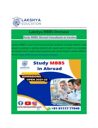 Study MBBS Abroad Consultants in Gwalior