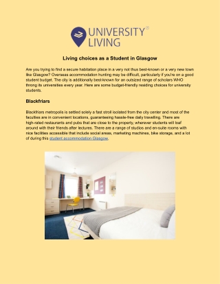 Best Student Accommodation Glasgow