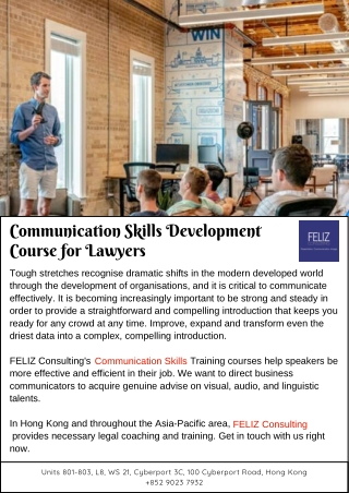 Communication Skills Development Course for Lawyers