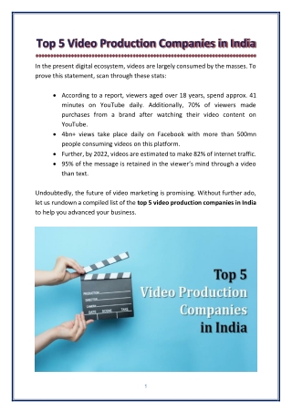 Top 5 3D Animation Video Company in India