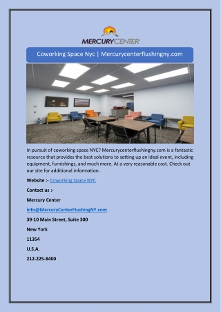 Coworking Space Nyc | Mercurycenterflushingny.com