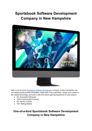 Sportsbook Software Development Company in New Hampshire