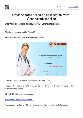 Order Adderall online on next day delivery - Genericambienonline