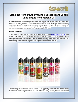 KEEP IT e liquid UK