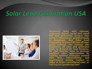 Solar Lead Generation USA