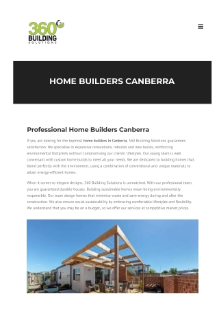 Home builders canberra