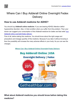 Where Can I Buy Adderall Online Overnight Fedex Delivery