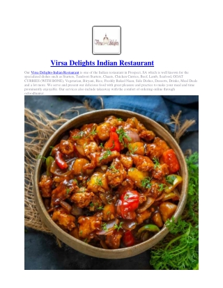 5% off - Virsa Delights Indian Restaurant Delivery & Takeaway, SA