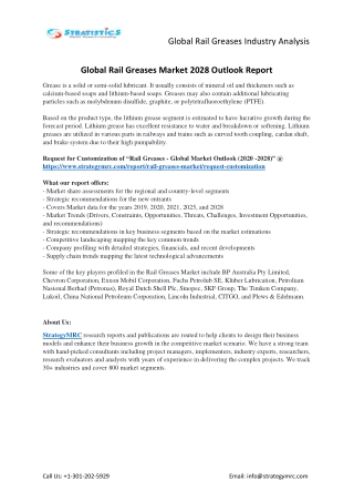 Rail Greases Market Forecasts to 2028