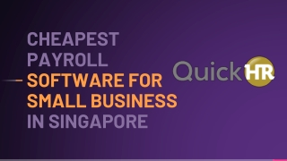 Cheapest Payroll Software For Small Business In Singapore