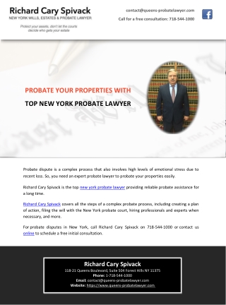 PROBATE YOUR PROPERTIES WITH TOP NEW YORK PROBATE LAWYER