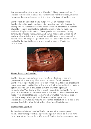 Water Resistant vs Waterproof Leather
