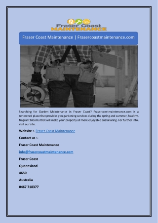 Fraser Coast Maintenance | Frasercoastmaintenance.com