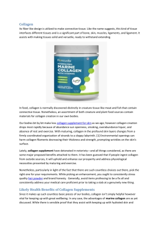 collagen supplement for a healthy skin