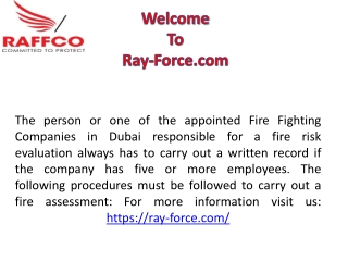 Fire Fighting Companies in Dubai - ray-force.com