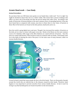 Aromic Handwash -- Kills 99.9% Germs