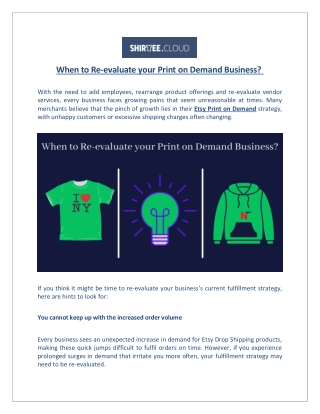 When to Re-evaluate your Print on Demand Business