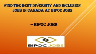 Find the Best Diversity and Inclusion Jobs in Canada at BIPOC Jobs