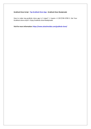 Grubhub Clone Script - Top Grubhub Clone App - Grubhub Clone Readymade