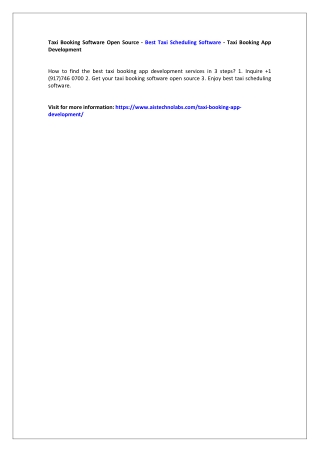 Taxi Booking Software Open Source - Best Taxi Scheduling Software