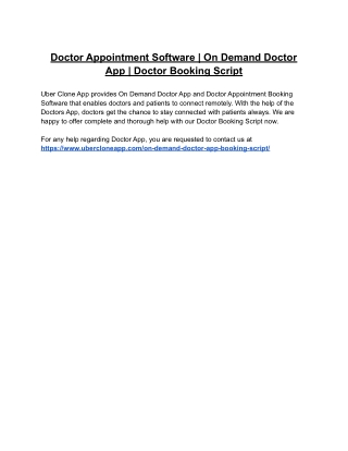 Doctor Appointment Software | On Demand Doctor App | Doctor Booking Script