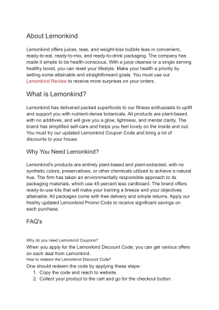 Lemonkind Review