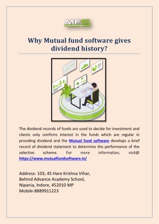 Why Mutual fund software gives dividend history