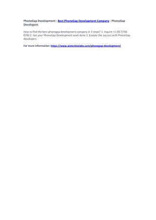 PhoneGap Development - Best PhoneGap Development Company - PhoneGap Developers
