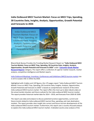India Outbound MICE Tourism Market