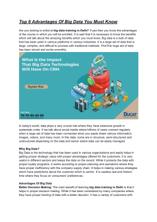 Top 6 Advantages Of Big Data You Must Know