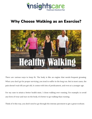 Why Choose Walking as an Exercise?