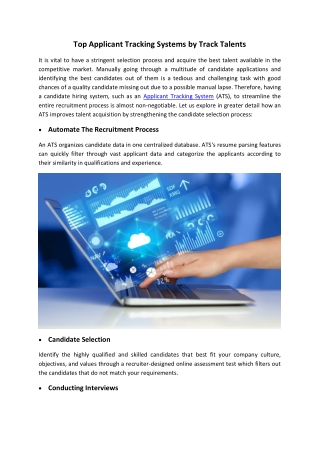 Applicant Tracking System | Tracktalents.com